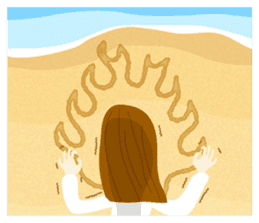 Beach girl sticker #319258