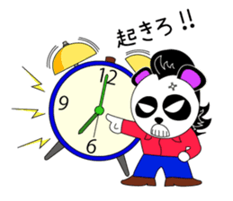 Slash and 3color Afro hear panda sticker #321106