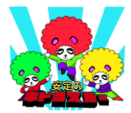 Slash and 3color Afro hear panda sticker #321109
