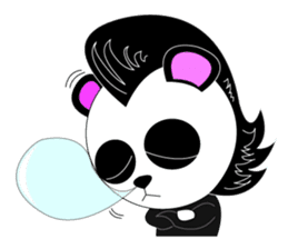 Slash and 3color Afro hear panda sticker #321115