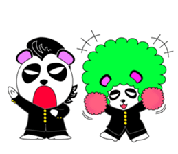 Slash and 3color Afro hear panda sticker #321117