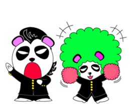 Slash and 3color Afro hear panda sticker #321117