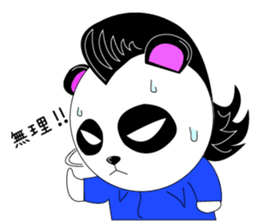 Slash and 3color Afro hear panda sticker #321126
