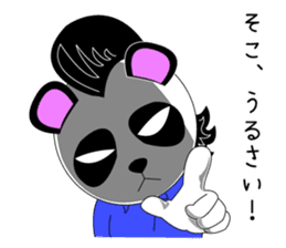 Slash and 3color Afro hear panda sticker #321127
