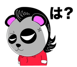 Slash and 3color Afro hear panda sticker #321130