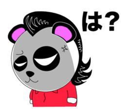 Slash and 3color Afro hear panda sticker #321130