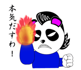 Slash and 3color Afro hear panda sticker #321135