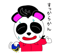 Slash and 3color Afro hear panda sticker #321139