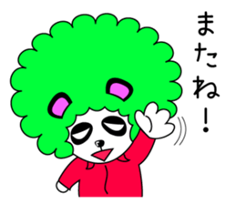 Slash and 3color Afro hear panda sticker #321140