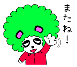 Slash and 3color Afro hear panda sticker #321140