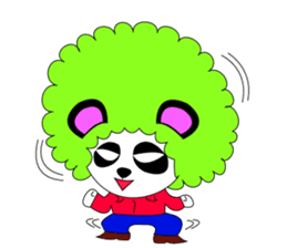 Slash and 3color Afro hear panda sticker #321141