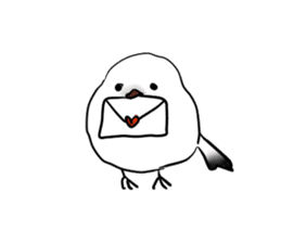 pretty bird stamp-shimaenaga sticker #322111