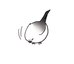 pretty bird stamp-shimaenaga sticker #322144