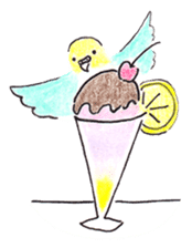 Cute Little Parakeet - HAPPY LIFE sticker #325627