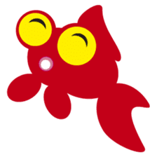 Hanako, the red telescope goldfish sticker #326146
