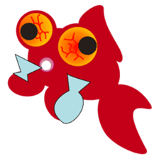 Hanako, the red telescope goldfish sticker #326166