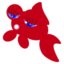 Hanako, the red telescope goldfish sticker #326182