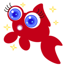 Hanako, the red telescope goldfish sticker #326184