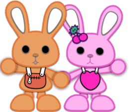 Rabbit Brown & Cherry Pink sticker #329585