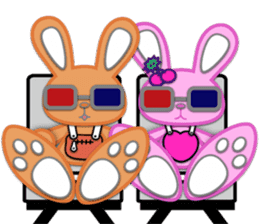 Rabbit Brown & Cherry Pink sticker #329586