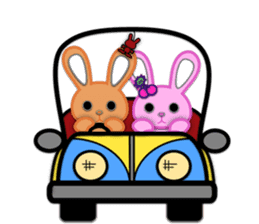 Rabbit Brown & Cherry Pink sticker #329592