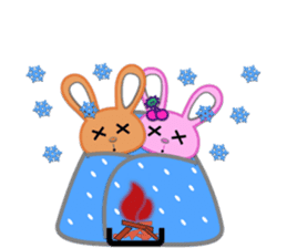 Rabbit Brown & Cherry Pink sticker #329594