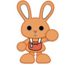 Rabbit Brown & Cherry Pink sticker #329595