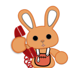Rabbit Brown & Cherry Pink sticker #329604