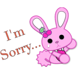 Rabbit Brown & Cherry Pink sticker #329615