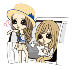 Girl outing of the spring and summer sticker #330265