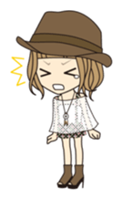 Girl outing of the spring and summer sticker #330270