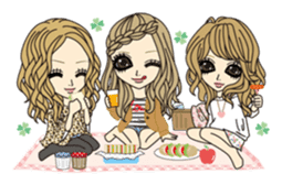 Girl outing of the spring and summer sticker #330272