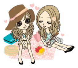 Girl outing of the spring and summer sticker #330289
