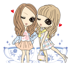 Girl outing of the spring and summer sticker #330291