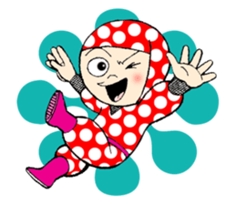 Polka dotninja sticker #332426