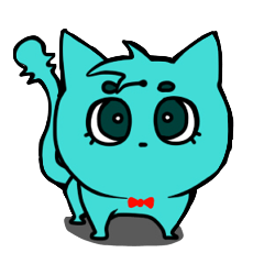 Nyan-Blue -Fun cute animal cat stamp