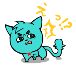 Nyan-Blue -Fun cute animal cat stamp sticker #334705