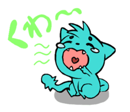 Nyan-Blue -Fun cute animal cat stamp sticker #334707