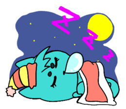 Nyan-Blue -Fun cute animal cat stamp sticker #334708