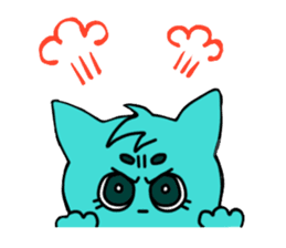 Nyan-Blue -Fun cute animal cat stamp sticker #334713