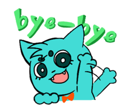 Nyan-Blue -Fun cute animal cat stamp sticker #334716