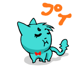 Nyan-Blue -Fun cute animal cat stamp sticker #334719