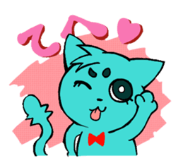 Nyan-Blue -Fun cute animal cat stamp sticker #334722