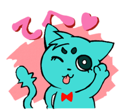Nyan-Blue -Fun cute animal cat stamp sticker #334722