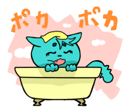 Nyan-Blue -Fun cute animal cat stamp sticker #334724