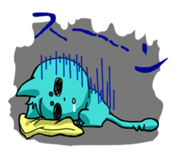 Nyan-Blue -Fun cute animal cat stamp sticker #334726
