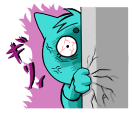 Nyan-Blue -Fun cute animal cat stamp sticker #334728