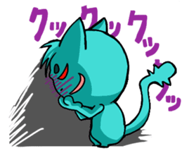 Nyan-Blue -Fun cute animal cat stamp sticker #334741