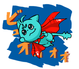 Nyan-Blue -Fun cute animal cat stamp sticker #334742