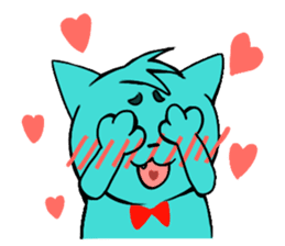 Nyan-Blue -Fun cute animal cat stamp sticker #334744
